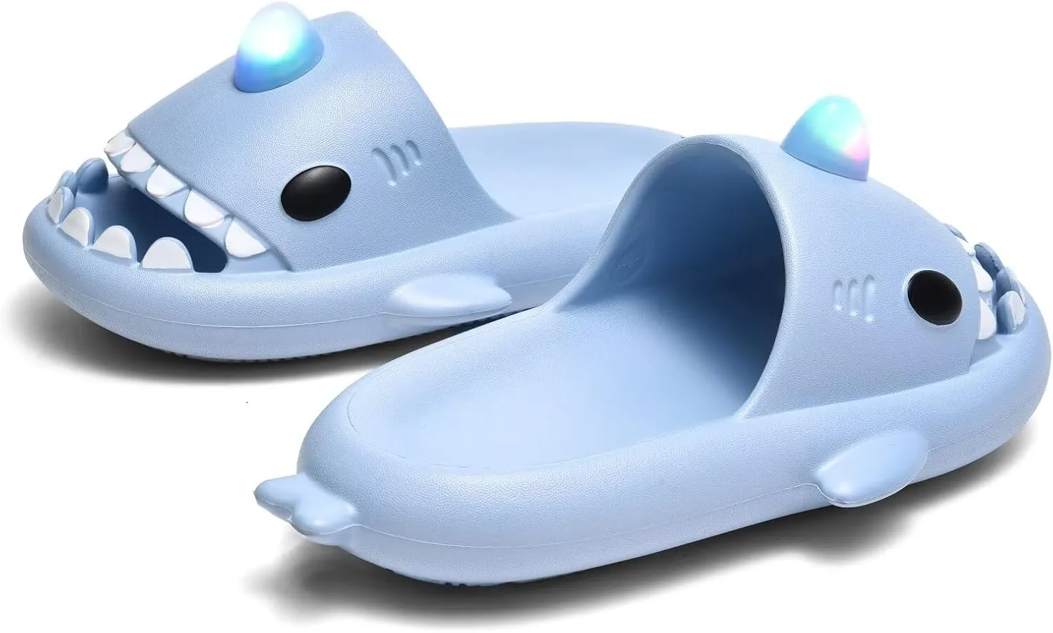 XPKWS Shark Slides Kids Clogs LED Light up Garden Shoes Sharklas Boys Girls Mules Sandals Toddler Slippers Indoor Outdoor Non-slip