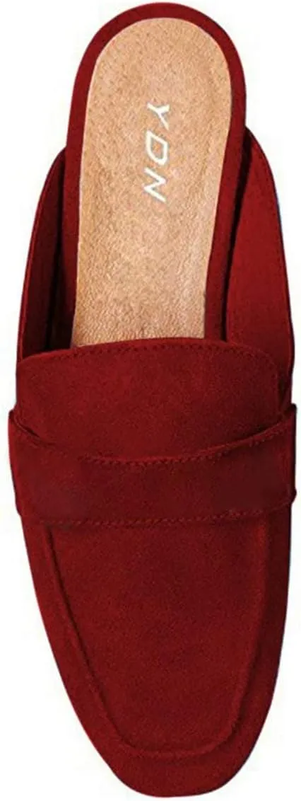 YDN Classic Solid Colour Mules Slippers Flats Almond Pointed Toe Comfort Indoor Casual Slip on Shoes 4-15 US
