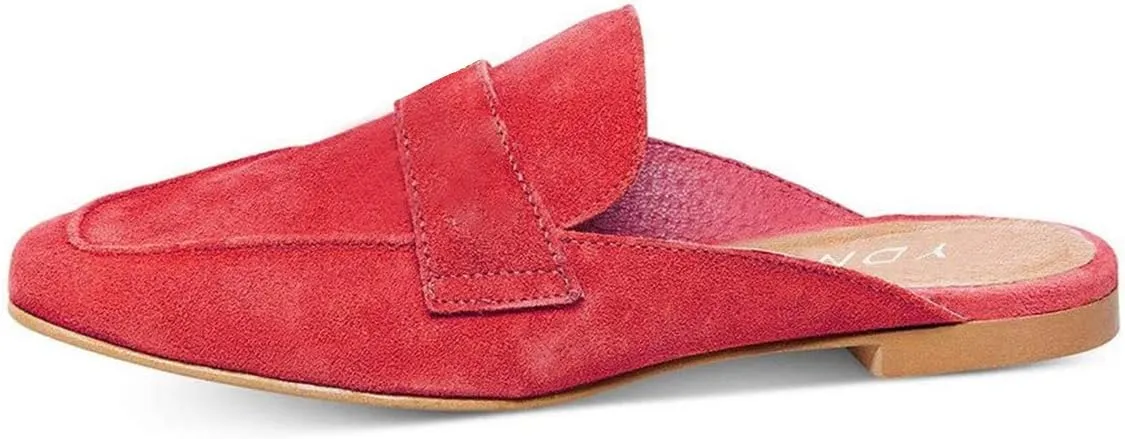 YDN Classic Solid Colour Mules Slippers Flats Almond Pointed Toe Comfort Indoor Casual Slip on Shoes 4-15 US