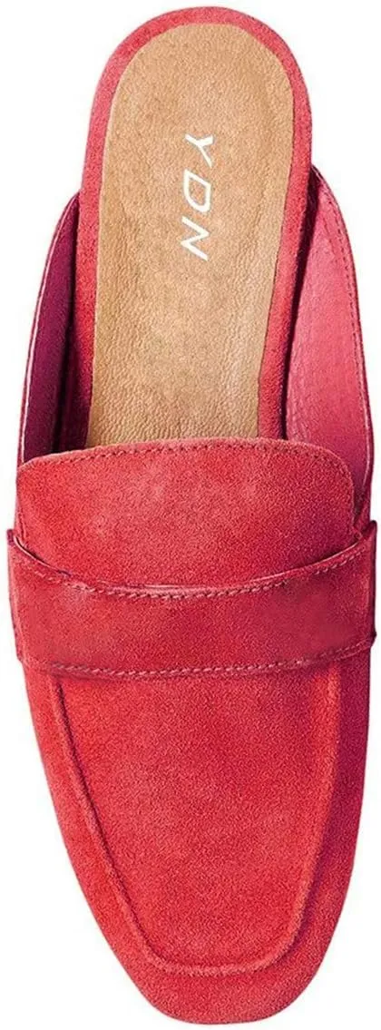 YDN Classic Solid Colour Mules Slippers Flats Almond Pointed Toe Comfort Indoor Casual Slip on Shoes 4-15 US