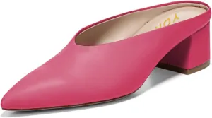 YDN Women Retro Pointed Toe Mules Pumps Block Mid Heel Slip On Slide Sandal Comfort Clog Shoes