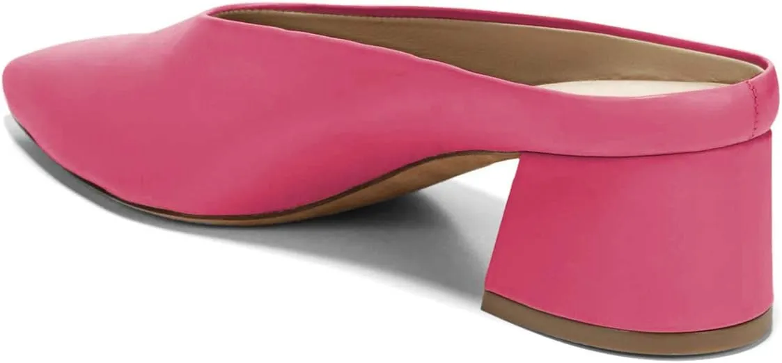 YDN Women Retro Pointed Toe Mules Pumps Block Mid Heel Slip On Slide Sandal Comfort Clog Shoes