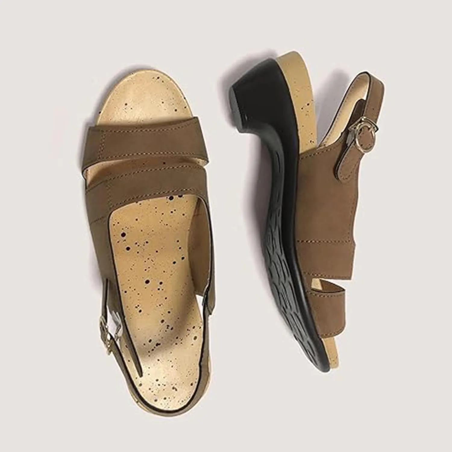 Yifare Sandals for Women, Funfany Women's Comfy Orthotic Sandals, Summer Casual One-Word Buckle Shoes
