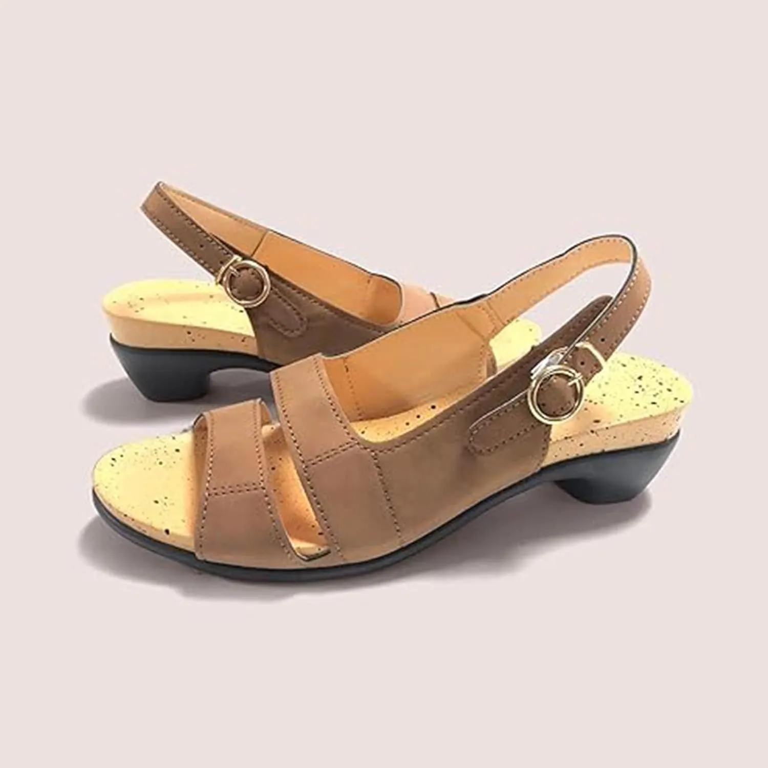 Yifare Sandals for Women, Funfany Women's Comfy Orthotic Sandals, Summer Casual One-Word Buckle Shoes
