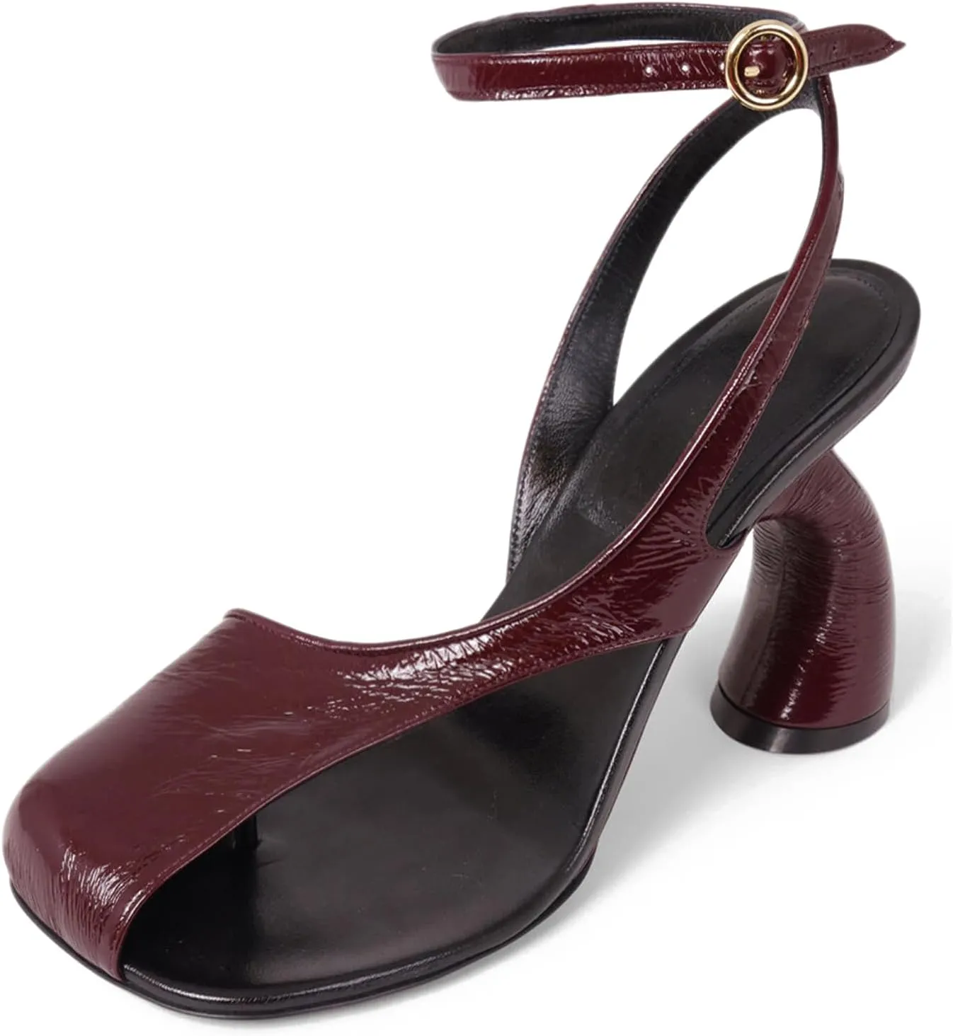 Yishaweiqi Women's Bridal Heeled Sandals Square Toe High Heels Ankle Strap Buckle Dress Pumps