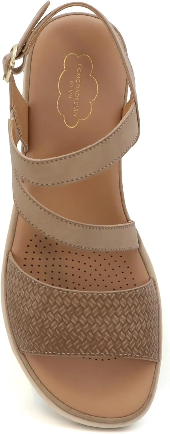 YOKI TUNSA-20 Women’s Comfort Strappy Wedge Sandals with Arch Support, Platform Sandals Women, Women's Sandals Dressy Comfortable, Summer Sandals