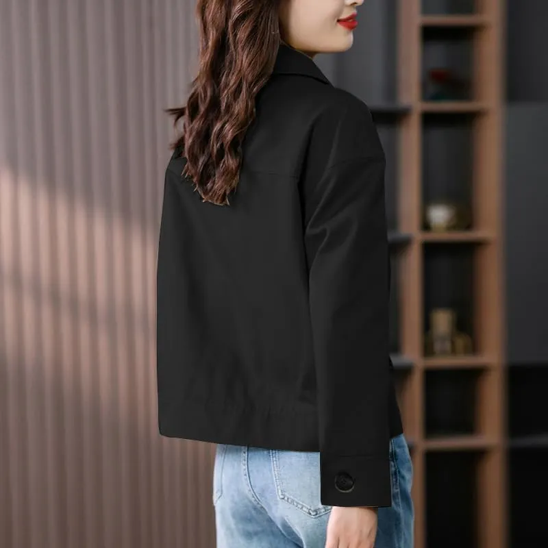 ZANZEA Womens Cropped Bomber Jackets Button Down Shackets Lightweight Cardigan Fall Outfits 2024 Winter Coats With Pockets