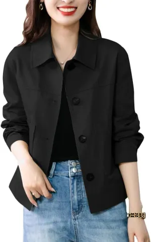 ZANZEA Womens Cropped Bomber Jackets Button Down Shackets Lightweight Cardigan Fall Outfits 2024 Winter Coats With Pockets