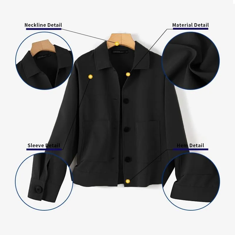 ZANZEA Womens Cropped Bomber Jackets Button Down Shackets Lightweight Cardigan Fall Outfits 2024 Winter Coats With Pockets