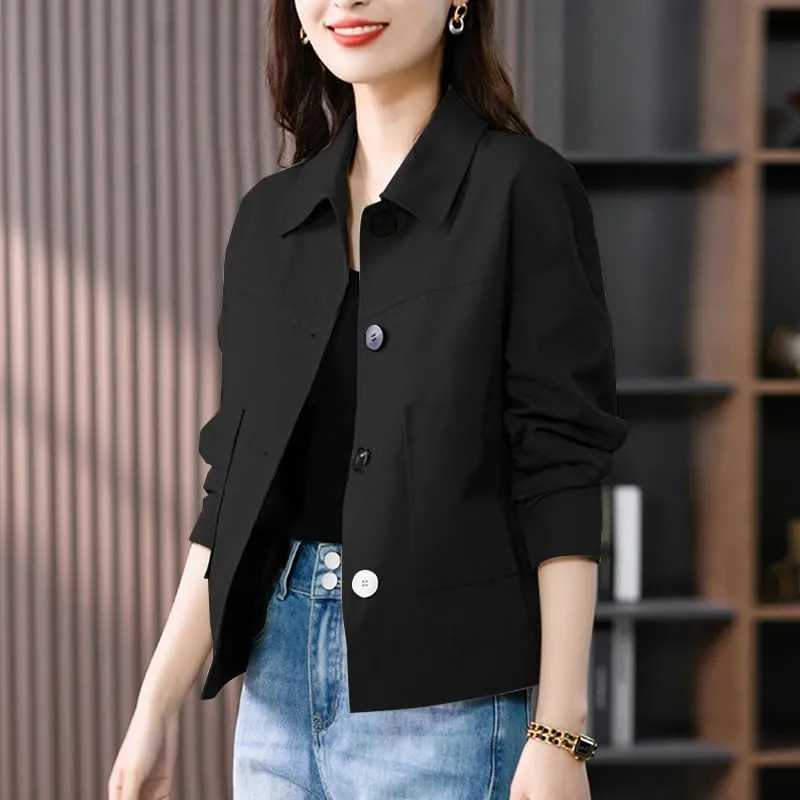 ZANZEA Womens Cropped Bomber Jackets Button Down Shackets Lightweight Cardigan Fall Outfits 2024 Winter Coats With Pockets