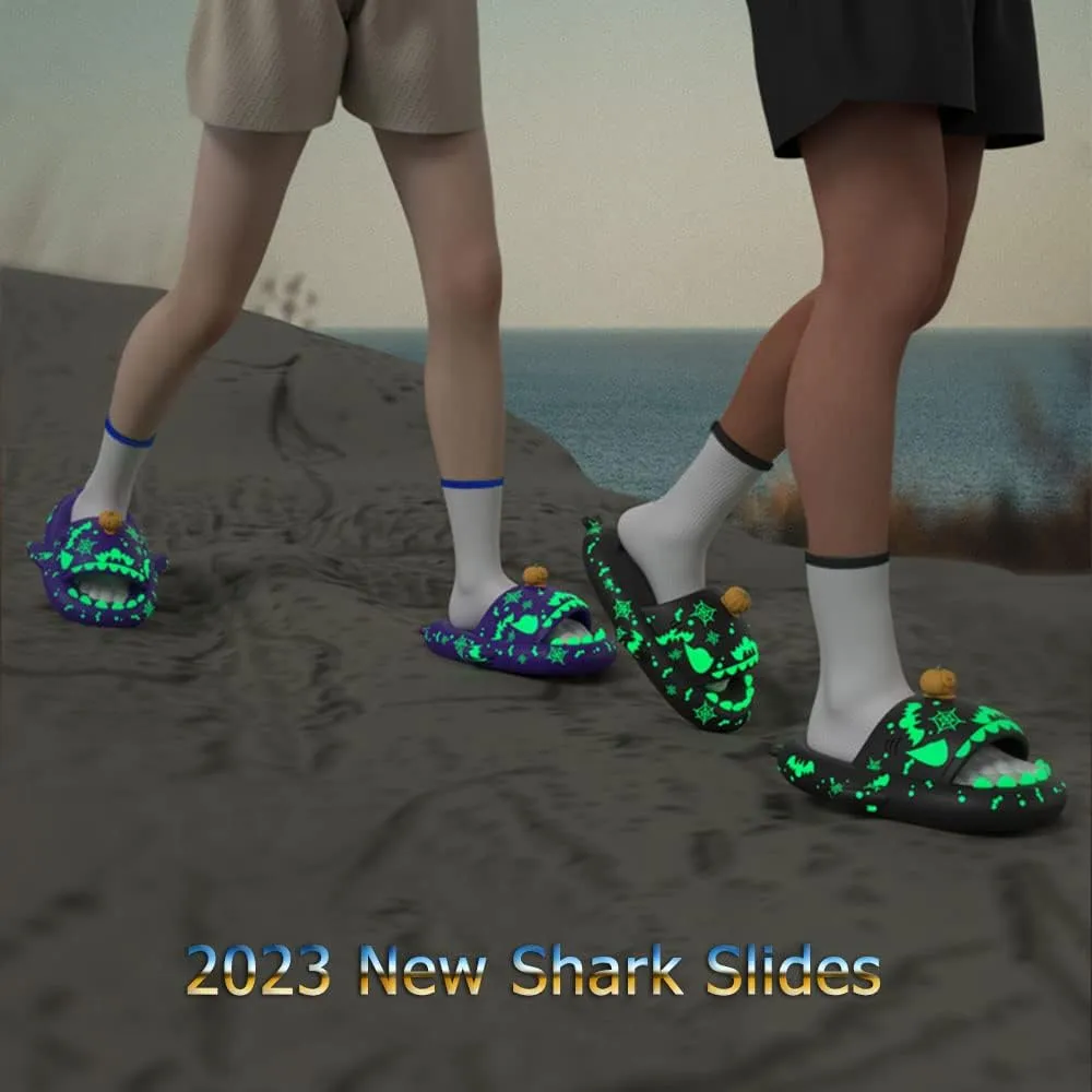 Zureto Halloween Christmas Shark Slides Slippers, New 2023 Unisex Cloudy Shark Sandals