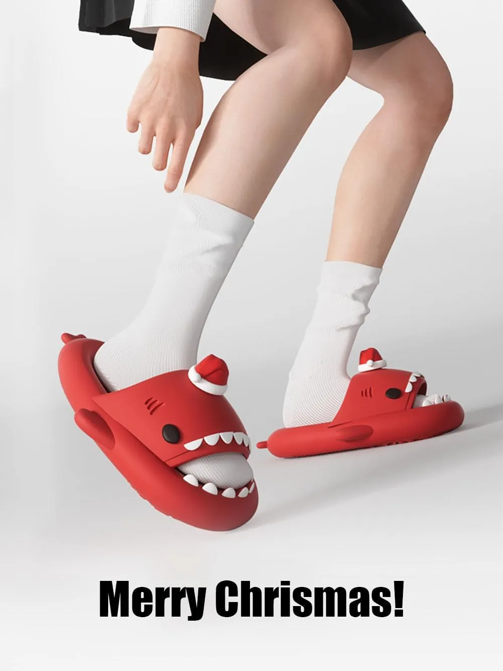 Zureto Halloween Christmas Shark Slides Slippers, New 2023 Unisex Cloudy Shark Sandals